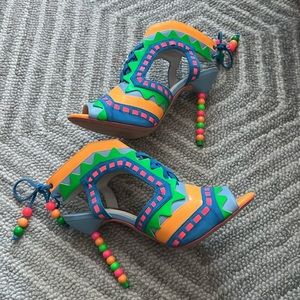 Sophia Webster Riko Neon Multicolor Heels Sandals